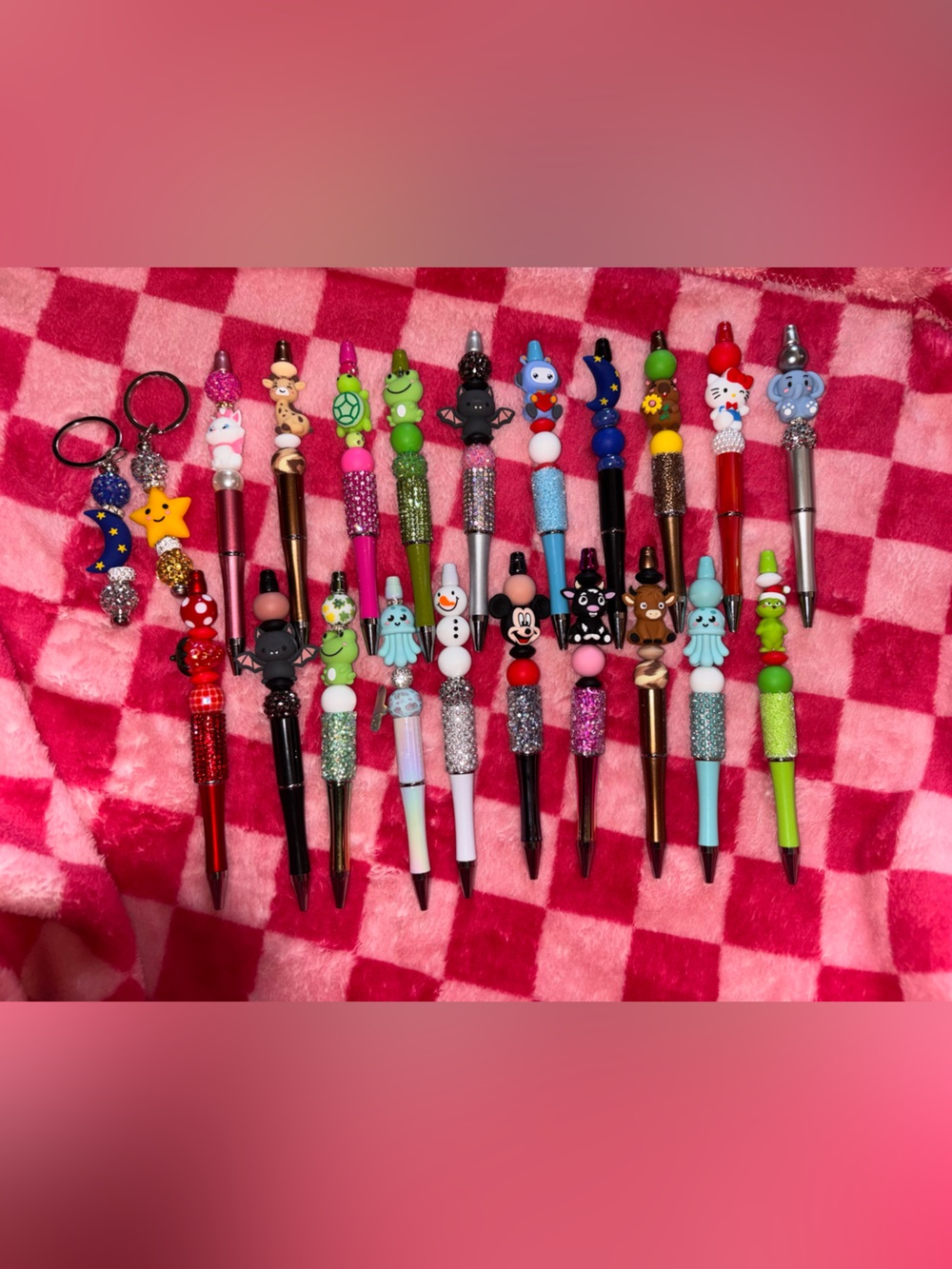 Pens and keychains handmade characters